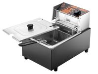BLEND ART Electric Deep Fat Fryer 6 Litre MS Body 2500W with Variable Temperature Control, Black, For Commercial and House Hold Purpose (Made In India) (BLACK)