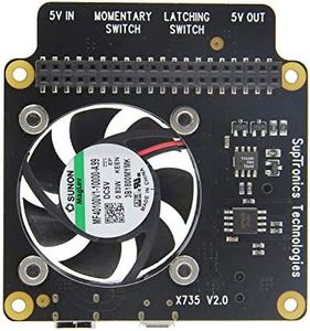DollaTek X735 V2.0 Gestion de l'alimentation avec arrêt sécurisé et Carte d'extension de Fonction de Refroidissement Automatique pour Raspberry Pi 4 modèle B/Pi 3B + (Plus) / 3B