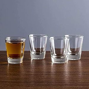 Euphoria Crystal Clear 45 ml Shot Glass Set of 6 for Vodka, Tequila, Liquor, Juice Any Shot, Wine Tasting, Cocktail Pour, Bar Accessory & Home Decor | Round Shot Glass |