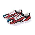 Coloranimal Women's Fashion Sneakers USA American United States July 4th Independence Day Patriotic Breathable Air Cushioned Casual Running Tennis Shoes,Colorful Butterflies, American Flag