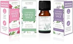 White Sage, White Sage & Lavender, White Sage & Rose Essential Oil Diffuser Blend by Aromafume | 3 x 10ml | Essential Oil Blend | Smoke-Free, Non Toxic Alternative to Smudging