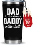 KLUBI Dad In The Streets Daddy In The Sheets Cup Birthday Gifts for Husband from Wife 20oz Dad Coffee Tumbler Daddy Gift Ideas Dad Gifts for Him Boyfriend Gifts for Birthday Dad Birthday Gift Dad Mug