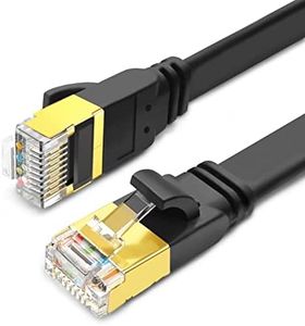 Yauhody CAT8 Ethernet Cable 3m, 2 Pack, High Speed 40Gbps 2000MHz SFTP Flat Internet Network LAN Cable with Gold Plated RJ45 Connector for Router, Modem, PC, Hub, Laptop, Gaming(3m Balck 2Pack)