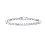 PAVOI 14K Gold Plated 2mm Cubic Zirconia Honeycomb Tennis Bracelet | Gold Bracelet for Women | SizeS 6.5-7.5 Inch, 6.5 Inches, White Gold, Cubic Zirconia