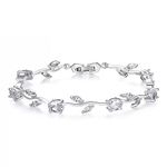 Shining Diva Fashion Crystal Bracelet for Women and Girls (Silver) (r9961b), One Size