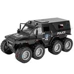 Invite 8x8 Off-Road Refitted Model Adventure SUV Car 1:24 Scale Monster Shaman Trucks Pickup Die-Cast Metal Model Cars with Sound and Light for Kids Age 3 Year and up(1:24 Police Shaman Truck - Black)