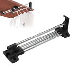 Upgraded Solid Telescopic Closet Hanger Rail, 16inch/40cm Closet Valet Rod Retractable Wardrobe Closet Pull Out Rod Clothes Rod Towel Rail Extending Rail Storage Organiser Sliding Rail