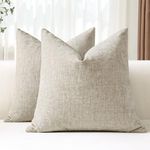 JOTOM Set of 2 Cushion Covers 45x45 cm Soft Chenille Beige Decorative Throw Pillow Covers 18x18 Inch Square Cushion Case Solid Pillowcases for Couch Sofa Living Room Bed Home Decor (Beige)