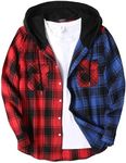 COOFANDY Men's Plaid Hooded Shirt Casual Shacket Jacket Long Sleeve Flannel shirt Flannel Jacket