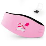 HeySplash Swimming Headband Kids, Ear Bands with Swimming Ear Plugs, 2 Pair Soft Swim Earplugs Reusable, Swimming Ear Plugs, Waterproof Swimmer Headband for Kids, Ear Protection, M, Pink Unicorn