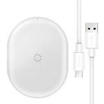 Baseus Slim Fast 15W Wireless Charger for iPhone, Airpods Pro and Qi Wireless Charging Supported Phones | Official Qi Certified | Cobble Series (White)