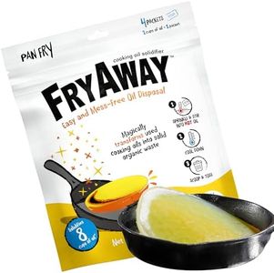FryAway Pan Fry Cooking Oil Solidifier, Super Value 10-Pack – Solidifies 15 Gallons Cooking Oils - Plant-Based Powder - Fry Oil Away for Mess-Free Cleanup and Disposal - Easy to Use, Made in the USA