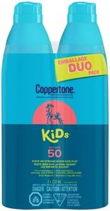 Coppertone Kids Sunscreen Continuous Spray Spf 50 Duo Pack (2 X 222 ml.), Hypoallergenic Sun Protection for Children, Water Resistant Face and Body Spray for Kids,Spray Value Pack, 444 ml.
