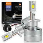 D-Lumina Bombilla D2S D2R D2C LED para faros delanteros de 90 W 18000LM 6500K xenón blanco brillante, kit de conversión de luces HID de xenón,Plug and Play a balat HID original, paquete de 2