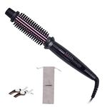 LOVANI Curling Iron Brush,Hot Hair Curling Wand with 1 Inch Ceramic Ionic Barrel,Dual Voltage Instant Heat Up Travel Hair Curler