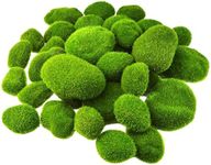 Geieold 32PCS 5 Size Rocks Decorative Green Moss Balls Moss Decor Arrangements