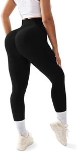 YUKANNA Seamless Butt Lifting Leggings for Women High Waisted Gym Yoga Trousers Sports Workout Scrunch Booty（Black，Medium