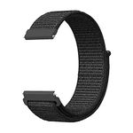 Prolet 20mm Nylon Sport Replacement Bands and Loop Compatible With (ONLY 20mm Lugs Size) Amazfit GTS 2 Mini, Amazfit Bip,Amazfit GTS,Samsung Galaxy Watch 4/ Watch 5-(Black)