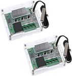 HiLetgo 2pcs W1209 with Case 12V DC Digital Temperature Controller Board Micro Digital Thermostat -50-110°C Electronic Temperature Temp Control Module Switch with 10A One-Channel Relay and Waterproof