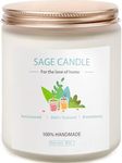 Sage Candle for Cleansing House, 8Oz 45 Hrs,Soy Wax Sage Scented Candles for Home Scented Candle, for House Energy Cleansing, Banishing Negative Energy, Purification and Healing,Women Gifts