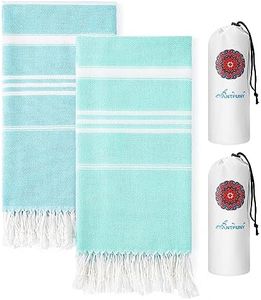 2 Packs Cotton Turkish Beach Towels Quick Dry Sand Free Soft Absorbent Adult Oversized Bath Pool Swim Long Towel Lightweight Thin Sandless Fast Drying Over The Lounge Chair Towel Sand Repellent Anti