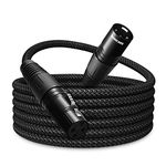 SONICAKE XLR Microphone Cable 2m/6ft Male to Female 3 Pin Nylon Braided for Studio Recording, Mic Mixer and Live Production, Black