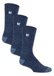 HEAT HOLDERS Lite - 3 Pair Multipack Mens Insulated Thermal Socks for Winter | Thin & Warm Socks for Dress Socks (6-11, Blue)