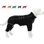 Dogs Waterproof Jacket, Lightweight Waterproof Jacket Reflective Safety Dog Raincoat Windproof Snow-proof Dog Vest for Small Medium Large Dogs Black M