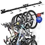 Sunix Bike Storage Rack,3 or 5 Bikes Versions，Bike Wall Mounted Holder Secure Hook Bicycle Storage Rack，Vertical Cycling Hanger Garage Storage Systems for Road or Mountain Bicyces, 2 Pack