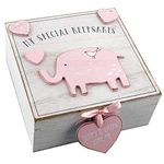 Baby Girl My Special Keepsakes wooden Memories Keepsake Box Vintage Style New Baby Gift White and Pink