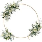 IPARTS EXPERT Round Backdrop Stand, 6.6ft Golden Aluminum Wedding Arche Stand Frame for Ceremony, Circle Balloon Arch Stand for Wedding/Baby Shower/Birthday Party Decoration