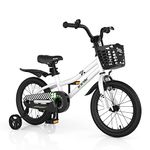 BABY JOY Kids Bike, 16 Inch Children Bikes for Boys Girls Age 3-8 Years w/Training Wheels, Handbrake, Coaster Brake & Removable Basket, Kids’ Bicycles of Multiple Colors