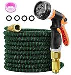 Expandable Garden Hose Water Pipe - 50FT Flexible Water Hose with 8 Function Spray Nozzle, Lightweight Hose Pipe Spray Gun, Outdoor Magic Water Pipe for Gardening Lawn Car Pet Washing, Black