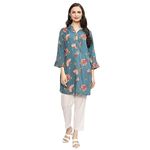 BIBA Women Printed Straight Mix and Match(Tops & T19710_Teal_34)