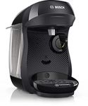 Bosch Tassimo Happy Capsule Machine TAS1002N Coffee Machine Over 70 Drinks, Fully Automatic, Suitable for All Cups, Space-Saving, 1400 W, Black/Anthracite