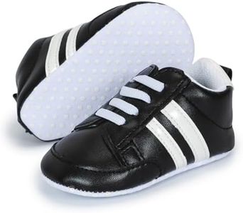 KIDSUN Infant Baby Boys Girls Sneaker Leather Soft Sole Anti-Slip Newborn Toddler White Casual Shoes First Walker Crib Shoes