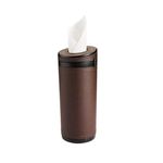 Automaze PU Leather Plus ABS, Car Cylindrical Cup Holder Tissue Holder Box with 3 Ply 40 Pulls Tissues (Brown)