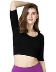 VSTAR Women's Rayon Plain Half Sleeve Comfy Blouse (F05726_Black_M_Black_M, Relaxed Fit)