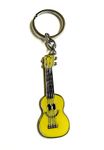 GCT Smiling Guitar Yellow Smiley Design Metal Keychain for Car Bike Men Women Keyring