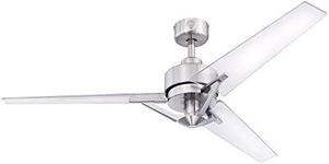 Westinghouse Lighting 7225500 Julien, Modern Industrial Ceiling Fan with Remote Control, 54 Inch, Brushed Nickel Finish