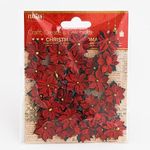 Italian Options 2cm Small Red Handmade Poinsettia Christmas Flower Card Making Craft Decorations (30 pieces)