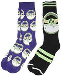 Star Wars The Mandalorian The Child Baby Yoda Pod Men's 2 Pack Crew Socks