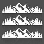 JINZHAO Tree Sticker Car or Laptop Decal Vinyl Mountain Stickers Outdoor Bumper Stickers （Pack of 3） (White)