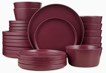 Stone Lain Chelsea Stoneware 24-Piece Round Dinnerware Set, Purple