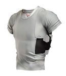 Men’s Pistol Holster Undershirt for CCW Concealed Carry, Crew Neck, All-Day-Comfort Easy Breathe Compression Fabric