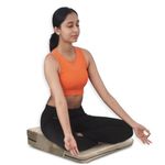 Kawachi Yoga Meditation Floor Chair Comfortable Seat Cushion Pillow, High-Density Foam Yoga Block for Seating Chocolate Brown