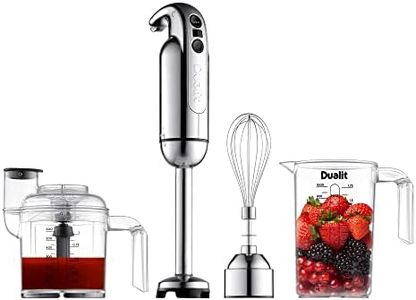 Dualit Hand Blender Set | Handheld Stick Blender With Chopping Bowl, Whisk & 1L Measuring Jug | 700W Polished With Turbo Speed | Perfect For Soup, Smoothies, Puree, Dip, Baby Food & Chopped Vegetables