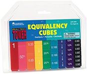 Learning Resources Fraction Tower Equivalency Cubes - 51 Pieces, Ages 6+ Maths Learning Toys for Kids, Math Classroom and Homeschool Accessories, Fractions Learning for Kids,Back to School Supplies