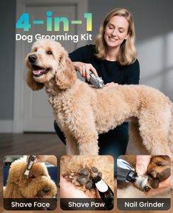 oneisall 4-in-1 Dog Grooming Kit – Cordless Clippers, Paw Trimmer, Nail Grinder