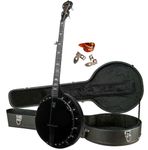 Deering Goodtime BLACKGRASS 5-String Bluegrass Banjo with Hard Case - All-Black Resonator, Neck and Hardware - Midnight